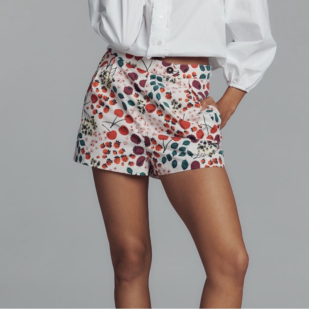 NWT Anthropologie “Maeve” pleated poplin shorts size 14 - Picture 7 of 15
